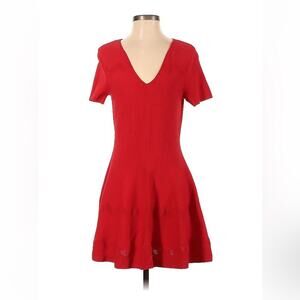 Network cherry red knit fit and flare dress, size small
